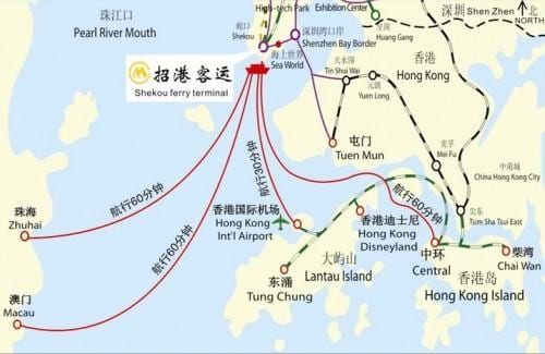 χάρτης της φεριμπότ του shekou