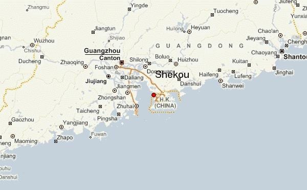shekou Κίνα χάρτης