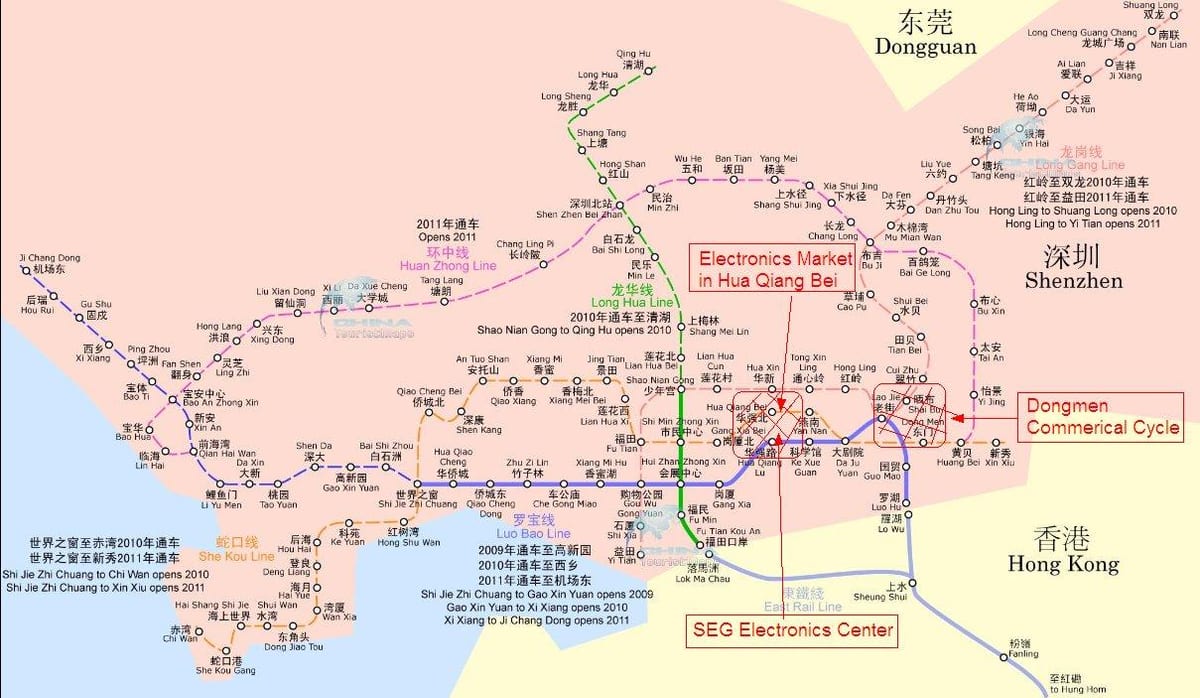 χάρτης της Shenzhen ηλεκτρονική αγορά