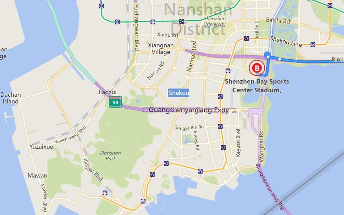 χάρτης της Shenzhen bay