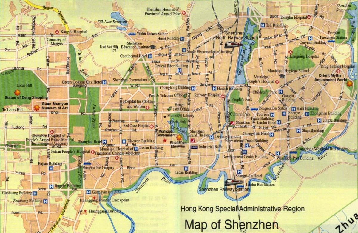 χάρτης της πόλης Shenzhen