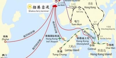 Χάρτης της φεριμπότ του shekou
