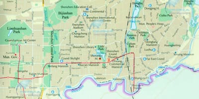 Χάρτης της Shenzhen δρόμο